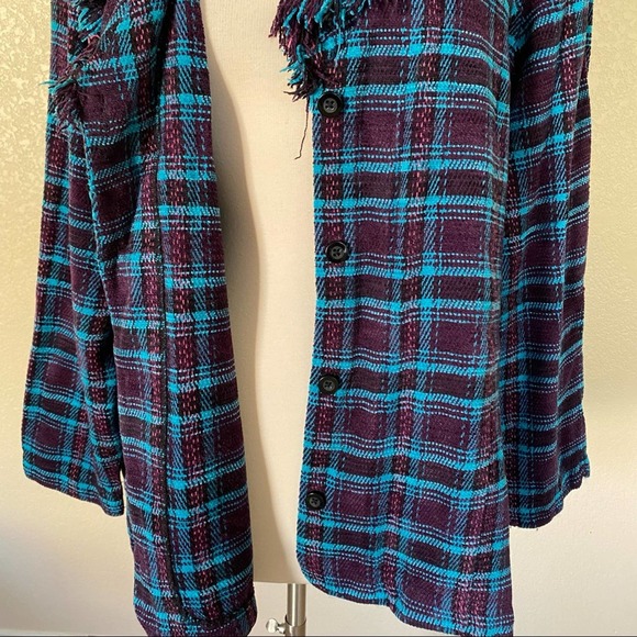 SOLD STEPHANIE THOMAS Chenille Tweed Button Blazer Plaid Size 16 - Picture 6 of 10